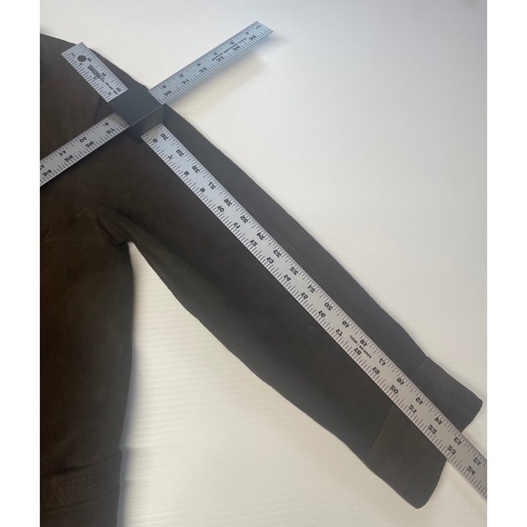 Womens Vintage Brown Suede Leather Jacket Zip Out Lining 70s M Button Up Blazer - Picture 8 of 14